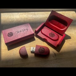 Rosewood USB drive in presentation box