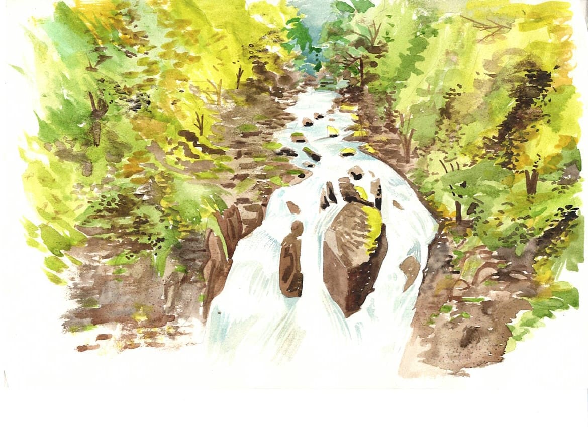 Cairn Original Watercolour #4 - Blacklinn Falls (one only)